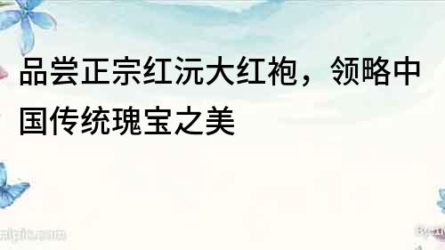 品嘗正宗紅沅大紅袍，領略中國傳統瑰寶之美