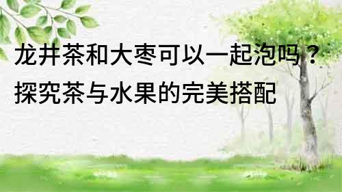 龍井茶和大棗可以一起泡嗎？探究茶與水果的完美搭配