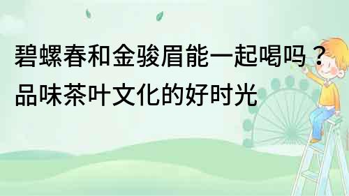 碧螺春和金駿眉能一起喝嗎？品味茶葉文化的好時光