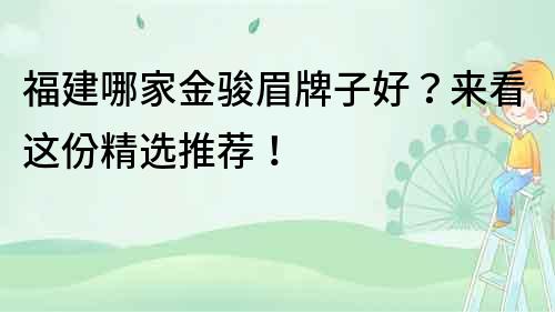 福建哪家金駿眉牌子好？來看這份精選推薦！