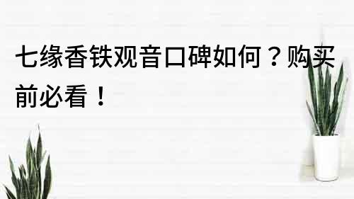 七緣香鐵觀音口碑如何？購買前必看！