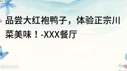品嘗大紅袍鴨子，體驗正宗川菜美味！-XXX餐廳