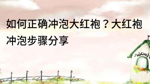如何正確沖泡大紅袍？大紅袍沖泡步驟分享
