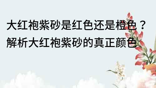 大紅袍紫砂是紅色還是橙色？解析大紅袍紫砂的真正顏色