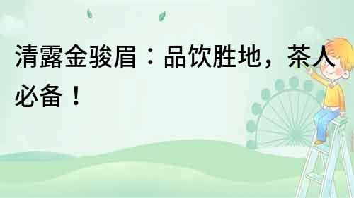 清露金駿眉：品飲勝地，茶人必備！