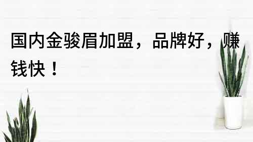 國內金駿眉加盟，品牌好，賺錢快！