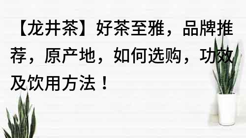 【龍井茶】好茶至雅，品牌推薦，原產地，如何選購，功效及飲用方法！