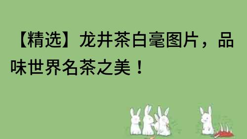 【精選】龍井茶白毫圖片，品味世界名茶之美！