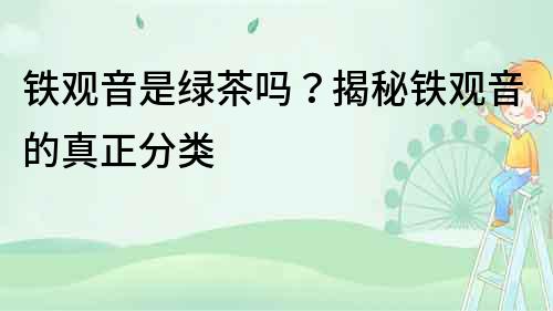 鐵觀音是綠茶嗎？揭秘鐵觀音的真正分類