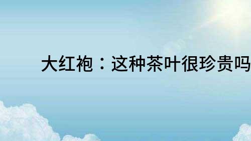 大紅袍：這種茶葉很珍貴嗎？