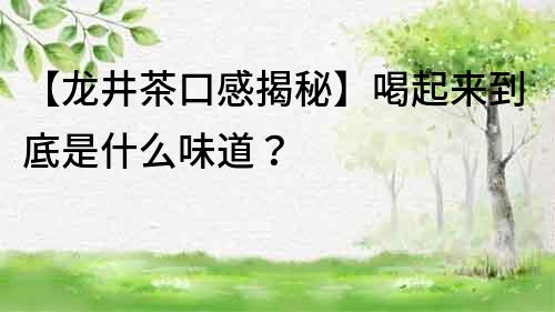 【龍井茶口感揭秘】喝起來到底是什么味道？