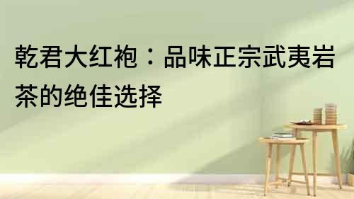 乾君大紅袍：品味正宗武夷巖茶的絕佳選擇