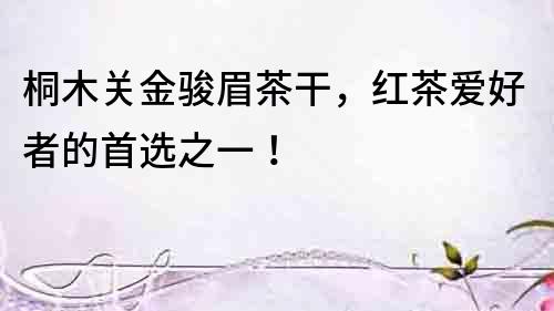 桐木關金駿眉茶干，紅茶愛好者的首選之一！