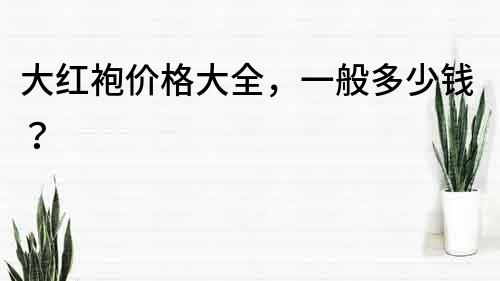 大紅袍價(jià)格大全，一般多少錢？