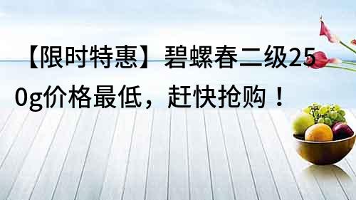 【限時特惠】碧螺春二級250g價格最低，趕快搶購！