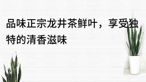 品味正宗龍井茶鮮葉，享受獨(dú)特的清香滋味