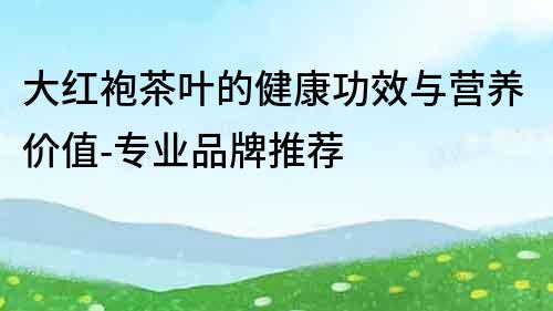 大紅袍茶葉的健康功效與營養價值-專業品牌推薦