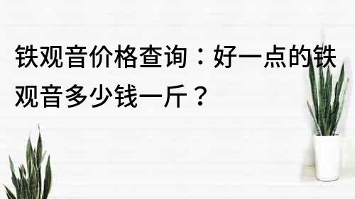 鐵觀音價(jià)格查詢：好一點(diǎn)的鐵觀音多少錢一斤？