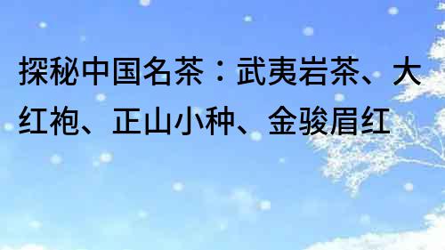 探秘中國(guó)名茶：武夷巖茶、大紅袍、正山小種、金駿眉紅