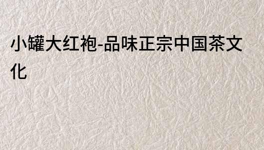 小罐大紅袍-品味正宗中國茶文化