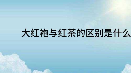 大紅袍與紅茶的區別是什么？