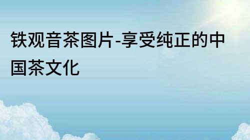 鐵觀音茶圖片-享受純正的中國茶文化