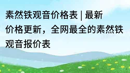 素然鐵觀音價格表 | 最新價格更新，全網(wǎng)最全的素然鐵觀音報價表