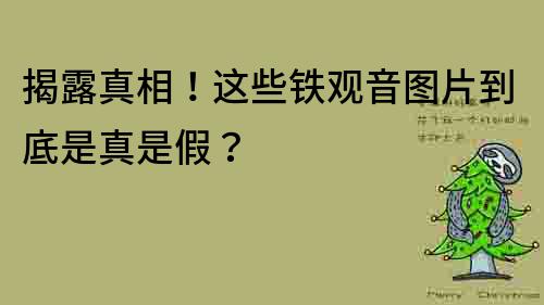 揭露真相！這些鐵觀音圖片到底是真是假？