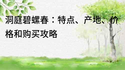洞庭碧螺春：特點、產地、價格和購買攻略