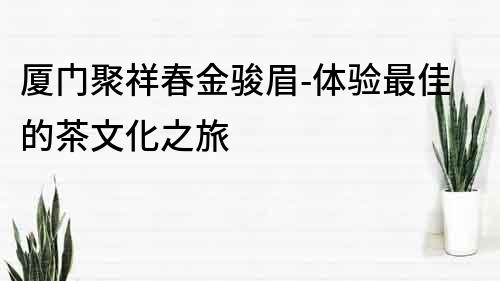 廈門聚祥春金駿眉-體驗(yàn)最佳的茶文化之旅