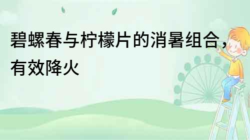 碧螺春與檸檬片的消暑組合，有效降火