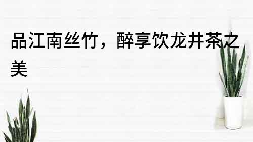 品江南絲竹，醉享飲龍井茶之美