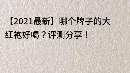【2021最新】哪個牌子的大紅袍好喝？評測分享！