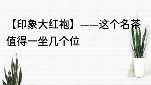 【印象大紅袍】——這個(gè)名茶值得一坐幾個(gè)位
