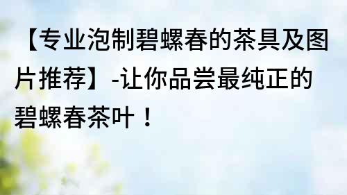 【專業泡制碧螺春的茶具及圖片推薦】-讓你品嘗最純正的碧螺春茶葉！