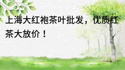 上海大紅袍茶葉批發，優質紅茶大放價！