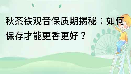 秋茶鐵觀音保質期揭秘：如何保存才能更香更好？