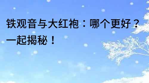 鐵觀音與大紅袍：哪個更好？一起揭秘！