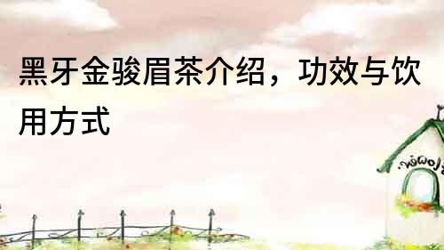 黑牙金駿眉茶介紹，功效與飲用方式