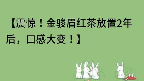 【震驚！金駿眉紅茶放置2年后，口感大變！】