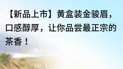 【新品上市】黃盒裝金駿眉，口感醇厚，讓你品嘗最正宗的茶香！