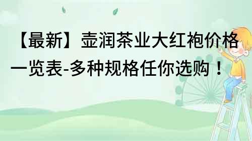 【最新】壺潤茶業大紅袍價格一覽表-多種規格任你選購！