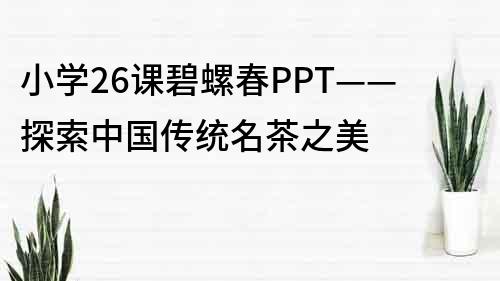 小學26課碧螺春PPT——探索中國傳統名茶之美