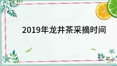 2019年龍井茶采摘時間