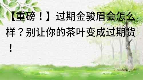 【重磅！】過期金駿眉會怎么樣？別讓你的茶葉變成過期貨！