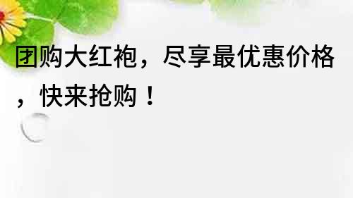 團購大紅袍，盡享最優惠價格，快來搶購！