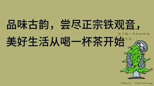 品味古韻，嘗盡正宗鐵觀音，美好生活從喝一杯茶開始