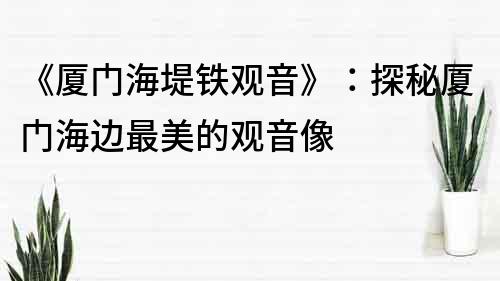 《廈門海堤鐵觀音》：探秘廈門海邊最美的觀音像