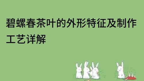 碧螺春茶葉的外形特征及制作工藝詳解