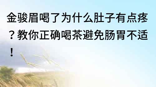 金駿眉喝了為什么肚子有點疼？教你正確喝茶避免腸胃不適！